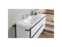 Waschtisch Mineralmarmor links Weiss (HxBxT) 13,5 x 120 x 46 cm