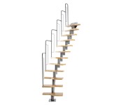 Dolle Systemtreppe Graz Metall mit Raumsparstufen inkl. Geländer