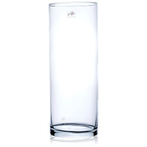 Vaso cilindrico trasparente Sandra Rich Cyli HC, alto 40 cm, Ø 15 cm. Vaso in vetro senza tempo per fiori e decorazioni.