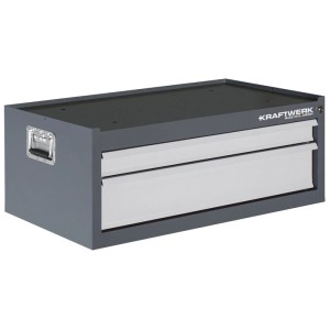 Coffre à outils Kraftwerk pour servante d'atelier BT900 avec 2 tiroirs, gris.