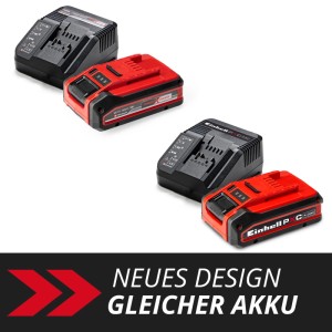 Einhell Akku-Starter-Kit Plus PXC 4 Ah avec chargeur, rouge et noir.