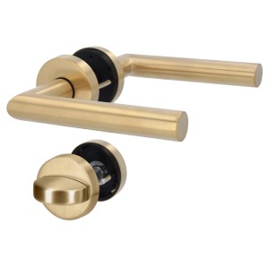 Alpertec Türbeschlag Fairl-R WC, Edelstahl Gold matt, Ø 52mm, für Bad- und WC-Türen.