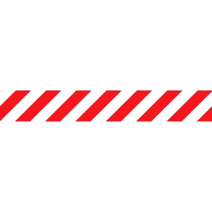 Sticker à bandes réfléchissantes, rouge et blanc, 86x580mm, pour panneaux.