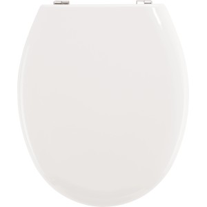 Sedile WC bianco baliv Copala in legno MDF, vista dall'alto.