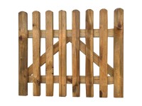 Normtüre zu Staketenzaun Braun 100 x 80 cm