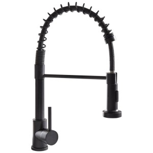 Beliani Miscelatore da cucina Maihue in acciaio inossidabile nero 43 x 21 x 5 cm