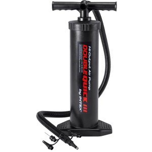 Pompe à main haute performance Intex (48 cm) noire avec tuyau et embouts.