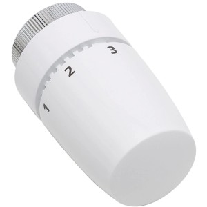 Mateu Thermostatkopf, weiss RAL 9016, mit M30x1,5 Anschluss für Heizkörper. Präzise Temperaturregelung, einfache Montage.
