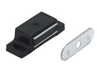 Magnetschnäpper Gegenplatte starr 3 - 4 kg Kunststoff Schwarz 4 Stk.
