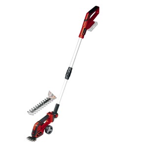 Cisailles à gazon et à arbustes sans fil Einhell Power X-Change GE-CG 18/100 Li T-Solo avec manche télescopique.