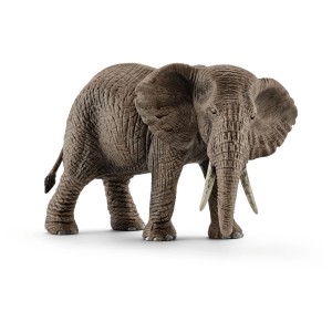 Vache éléphant d'Afrique Schleich détaillée en plastique multicolore.