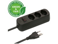 Max Hauri Steckdosenleiste Basic Line Kunststoff Weiss Kabel Schwarz 1,5 m