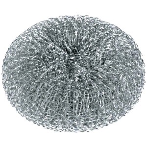 Wenko Spugna metallica Jil, set da 2, Ø 11,5 cm. Detergente per pentole in filo metallico per superfici antigraffio.