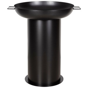 Braciere Nouvel Elegante nero in acciaio, Ø 55 cm, con manici per giardino e terrazza.