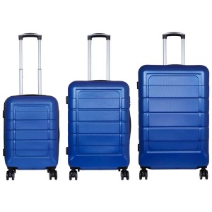 Blaues 3-tlg. Rollkoffer-Set Como aus ABS-Material mit Teleskopgriff und Rollen.