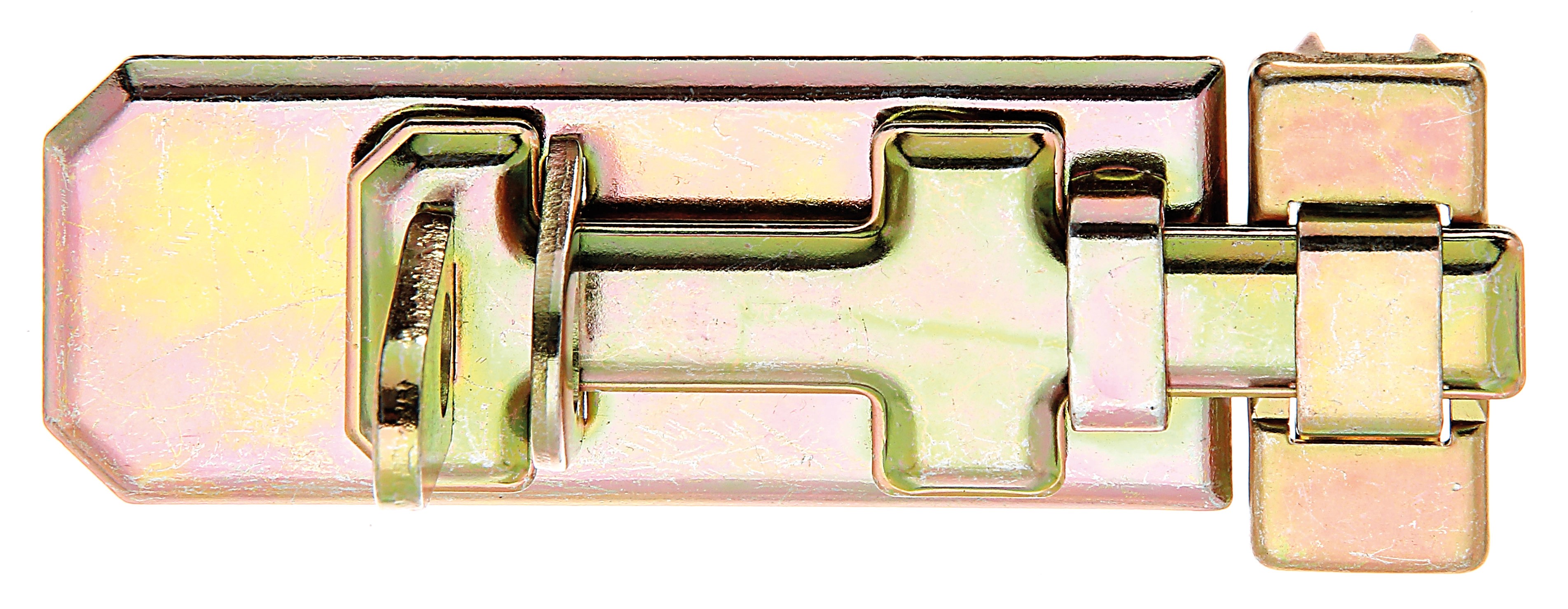 Alberts Sicherheits-Schlossriegel 140x55mm - Gelb Verzinkt Mit Flachem Griff