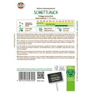 Confezione di semi di erba cipollina Twiggy Sperli: Erba aromatica perenne, ricca di vitamine, per cucina e giardino.