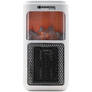 Sonnenkönig Termoventilatore Varna: Termoventilatore compatto bianco con effetto fiamma.