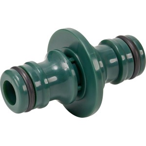 Raccord vert en plastique 1/2 pouce pour tuyaux d'arrosage et systèmes d'irrigation.