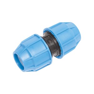 Manchon LUX-TOOLS pour tubes PE, Ø 32 mm, bleu, pour raccorder les systèmes d'eau froide.