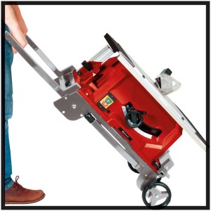 Sega circolare da banco Einhell TE-TS 250 UF con funzione trolley per un facile trasporto.