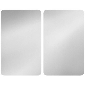 Copripiano cottura in vetro Wenko, set da 2, argento, 30x52 cm, adatti a tutti i tipi di piano cottura.