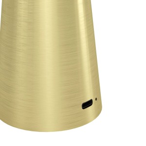 EGLO LED lampada da tavolo a batteria PICCOLA, ottone spazzolato, dimmer touch, IP54, H 28cm.