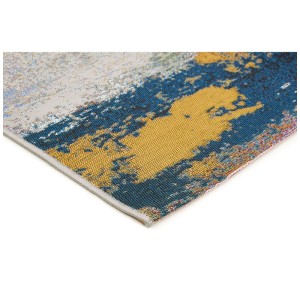 Tappeto Andiamo Portland Multi per interni/esterni, 160x235 cm, con motivo astratto in giallo, blu e grigio.
