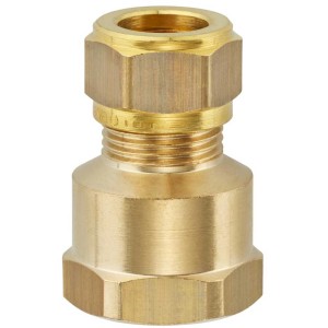 Raccordo a compressione in ottone, grezzo, 12 mm x 1/2 IG per tubi acqua potabile.