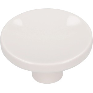 Weißer, runder Siro Möbelknopf 0192 aus Kunststoff, Ø 40 mm.
