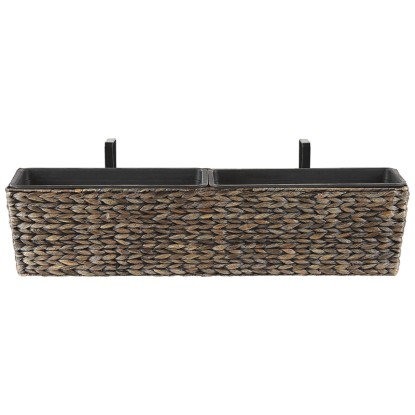 Beliani Blumenkübel Kawala Braun (HxBxT) 20 x 80 x 18 cm