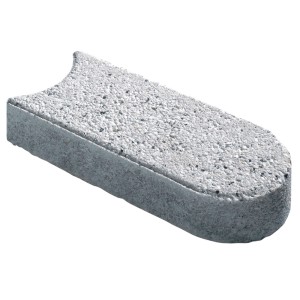 Mini bordure de gazon blanche en béton hydrofuge, 24x10x4,5 cm, pour bordures de pelouse et de parterre.