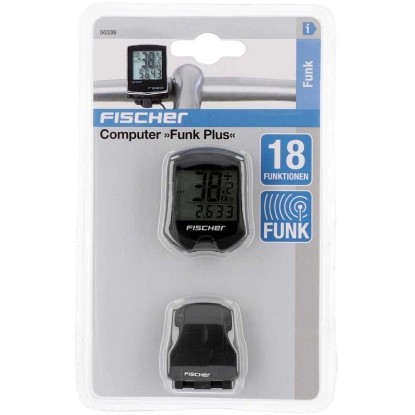 Fischer Fahrrad-Computer Funk Plus mit 18 Funktionen