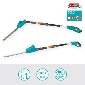 Taille-haie télescopique sans fil Gardena THS 42/18V P4A solo, sans batterie/chargeur.