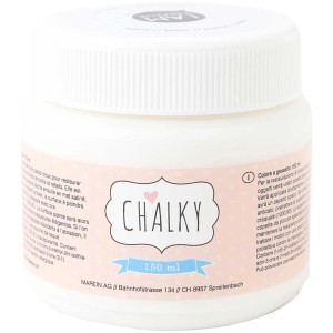 Dose Malfarbe Chalky Weiss, 150 ml, für Bastelarbeiten und Möbelgestaltung.