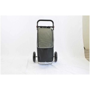 Carrello da spesa per bici grigio e nero con capacità 50L e gancio di traino.