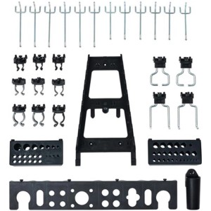Küpper Jeu de 30 crochets pour systèmes de panneaux perforés : crochets, supports et accessoires pour le rangement des outils.
