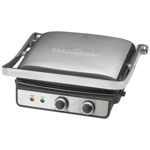 Grill a contatto ProfiCook KG1264, 2000 W, corpo in acciaio inox. Grill elettrico per grigliate senza grassi.