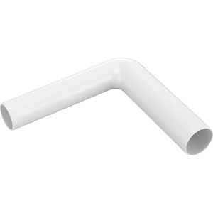 Raccord coudé à 90 degrés blanc pour réservoirs de chasse d'eau, en plastique.