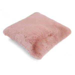 Coussin carré Coste (40x40 cm) en polyester rose ancien avec une surface douce et moelleuse.