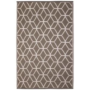 Tappeto da esterno Esschert Design, beige-bianco con motivo grafico, 120x183 cm.