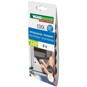 Kit de crochets adhésifs de montage Windhager, 6 pièces, pour tissu de protection thermique pour fenêtre. Accessoire de fenêtre pour une installation facile.