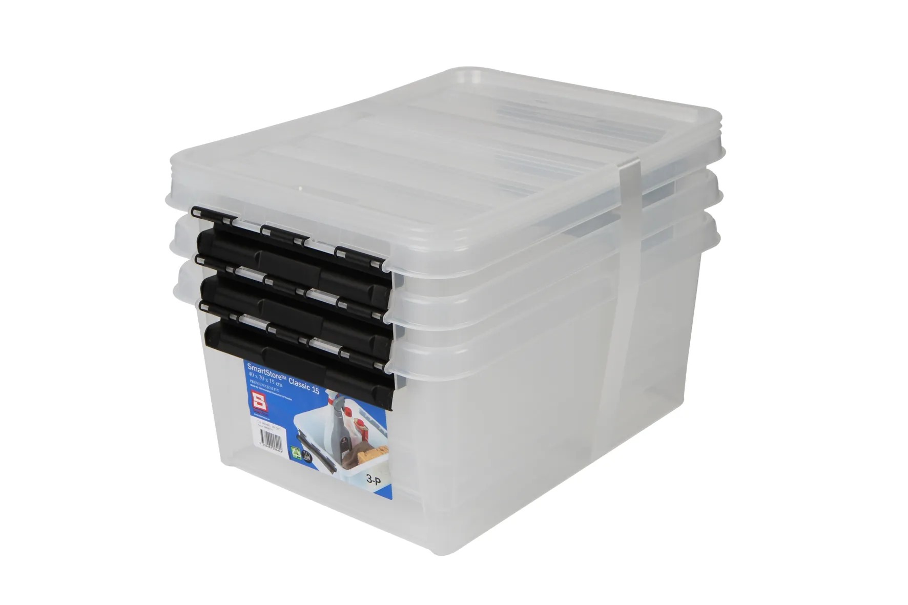 SmartStore Deco 15 Werkzeugkasten Aus Kunststoff – Transparent Mit Deckel, 40x30x18 Cm