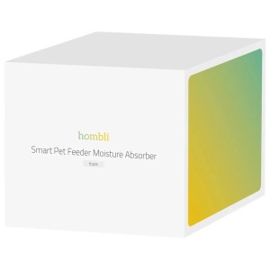 Confezione bianca Hombli per assorbitore di umidità Smart Pet Feeder, 6 pz. Lato con sfumatura verde-gialla.