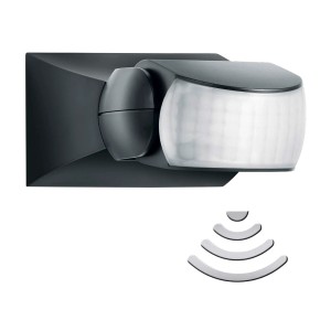 Rilevatore di movimento Steinel IS 1 nero per montaggio a parete o soffitto.