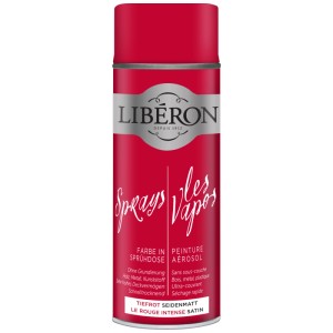 Libéron Sprühfarbe Tiefrot, seidenmatt, 0,4 l Dose. Effektfarbe für Holz, Metall, Kunststoff.