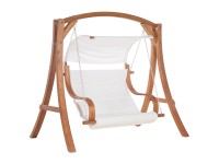 Beliani Hollywoodschaukel Aprilia Lärchenholz Braun (HxBxT) 200 x 120 x 202 cm