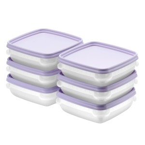 Lot de 6 boîtes de congélation SmartStore Frost 0,3 l lavande, empilables et adaptées à la congélation.