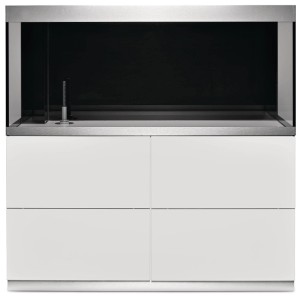 Oase Aquarium combiné Highline Optiwhite 400 blanc avec meuble.