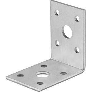 Verzinkter Winkelverbinder 50x50x35 mm für Holzkonstruktionen.